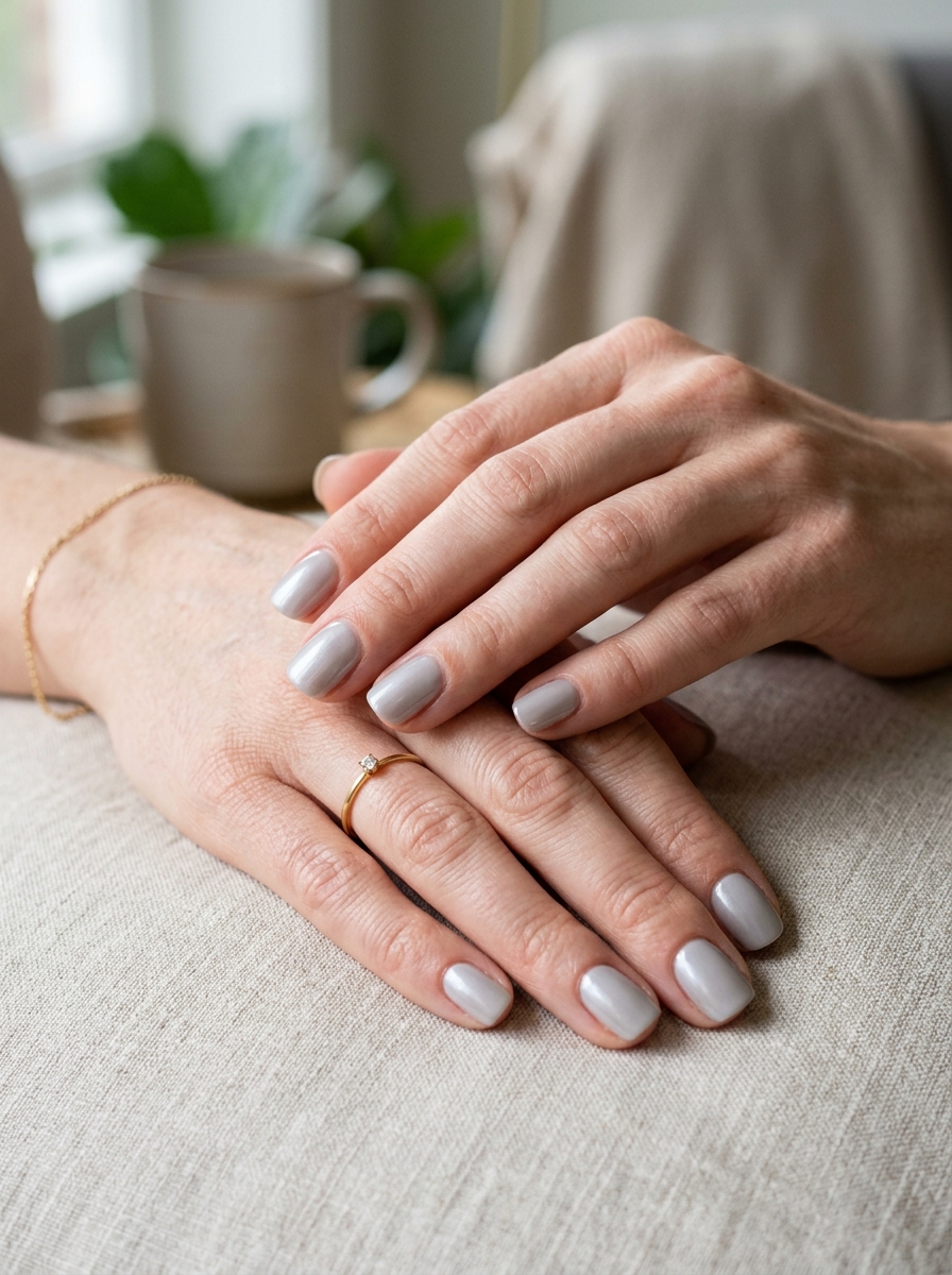 Soft Pearl Gray Nagel Farbe
